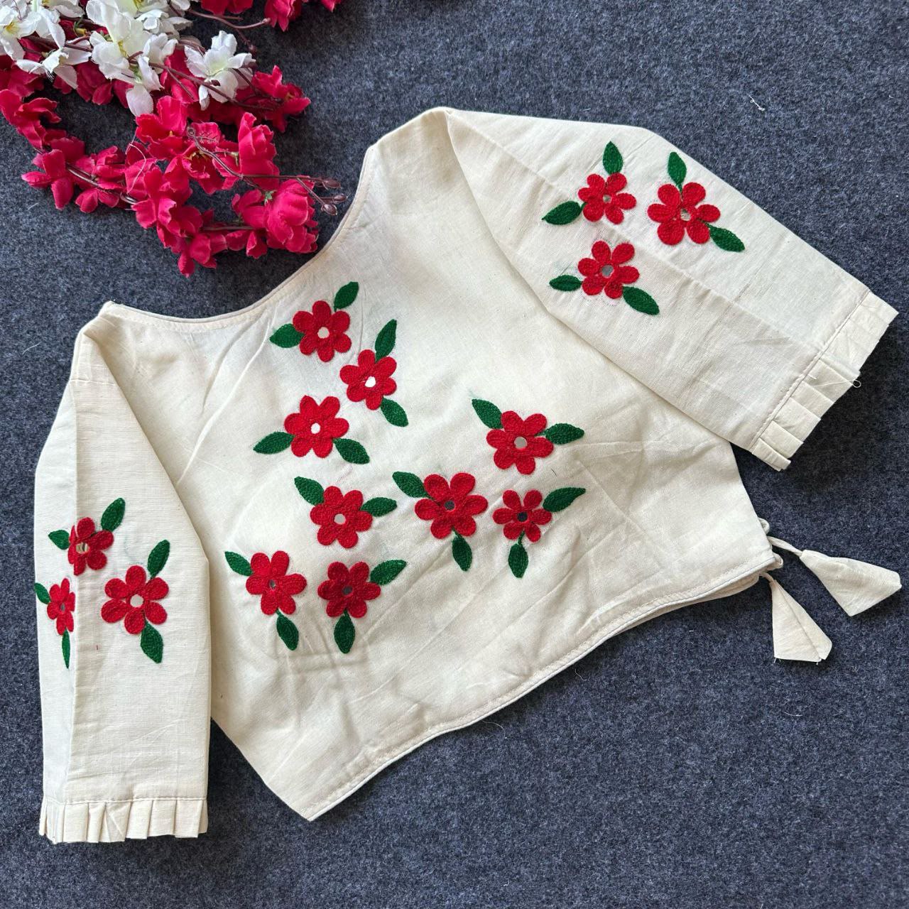 Designer Khadi Cotton Angrakha Style Blouse